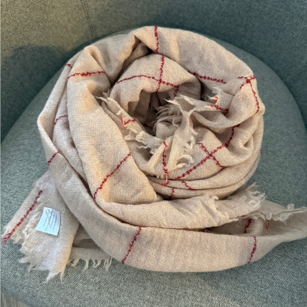 Chan Luu 100% CASHMERE SCARF WINDOWPANE
